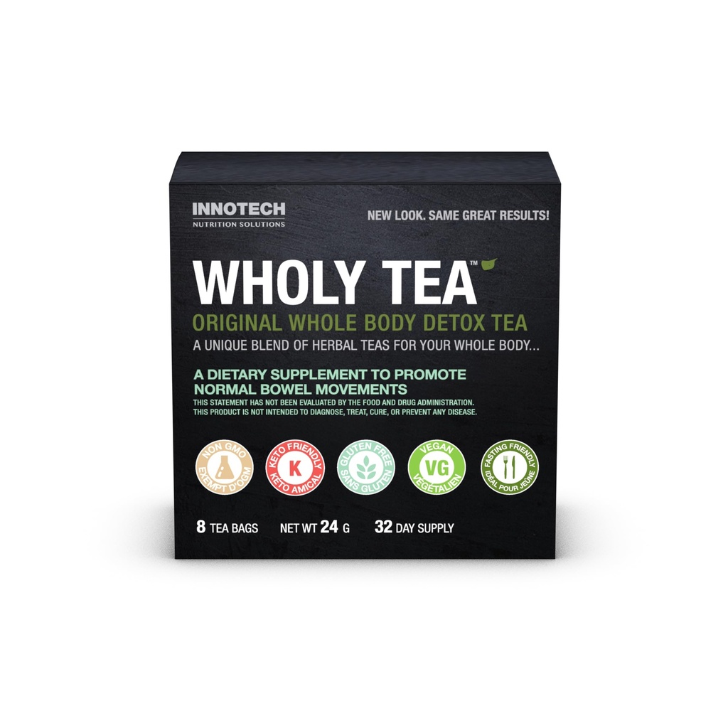 Innotech Nutrition Wholy Tea Original Digestive & Regularity Support Whole Body Cleansing Herbal Blend 8 Tea Bags