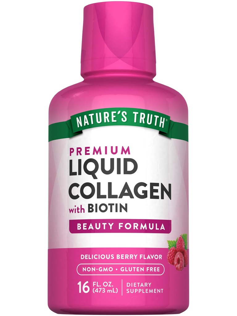 Nature's Truth Liquid Collagen | 16 oz | with Biotin | Beauty Formula | Berry Flavor | Non-GMO & Gluten Free Supplement