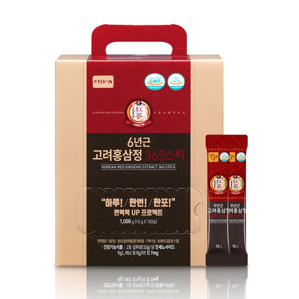 6 Jahre Koreanisch Rot Ginseng 365 | 100 Sticks | Vegan | 7mg Ginsenosides per Stick