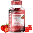 Magnesium Glycinate Gummis, 1000 mg - Magnesium-Ergänzung zur Unterstützung Erholung, Herz-Gesundheit - Kaugummi Magnesio Gummis für Erwachsene, Glicinato De Magnesio - Erdbeeren Flavor