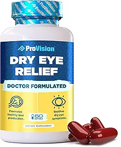 Omega 3 Dry Eye Supplements von ProVision - Augen Vitamine für trockene Augen mit Omega 3 Supplement - Dry Eye Vitamins Made with Omega 3 Fish Oil for Eye Support - ProVision Dry Eye Relief - 60 Softgels
