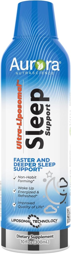 Vida Lifescience Aurora Nutrascience Ultra-Liposomal Schlafhilfe Unterstützung, umfasst Melatonin, L-Theanin, Ashwagandha und Calming Kamille, Kamille, 30 Servierungen, 10 fl oz