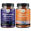 Bundle of High Absorption Magnesium Sleep Supplement - Melatonin-freies Calm Magnesium für Schlaf und Vitamin B Complex Adult Multivitamin für Immununterstützung Mood Boost und Memory Supplement