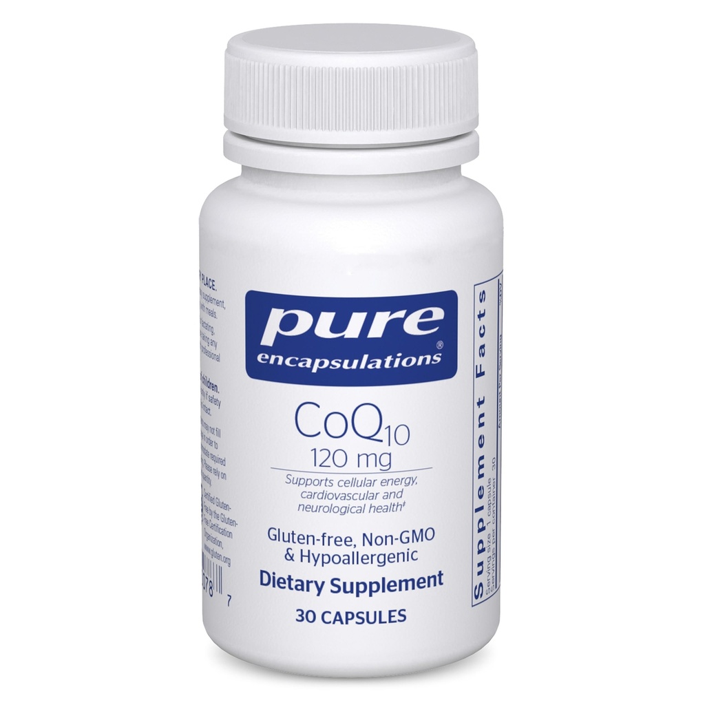 Pure Encapsulations CoQ10 120 mg - Coenzym Q10 Ergänzung für Herzgesundheit, Energie, Antioxidantien, Gehirn & Gedächtnis Gesundheit - Cellular Health, Kognition & Cardiovascular Support* - 30 Kapseln
