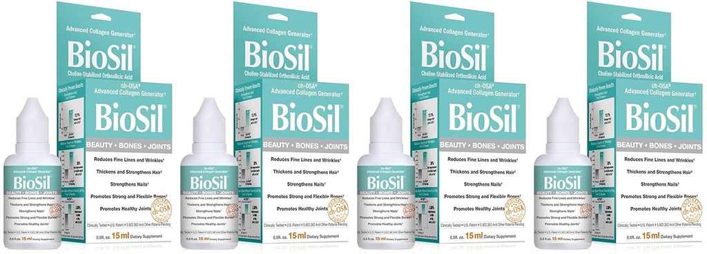Biosil Beauty Bones & Joints Liquid, Bones & Joints Liquid 0.5 oz (Pack of 4)