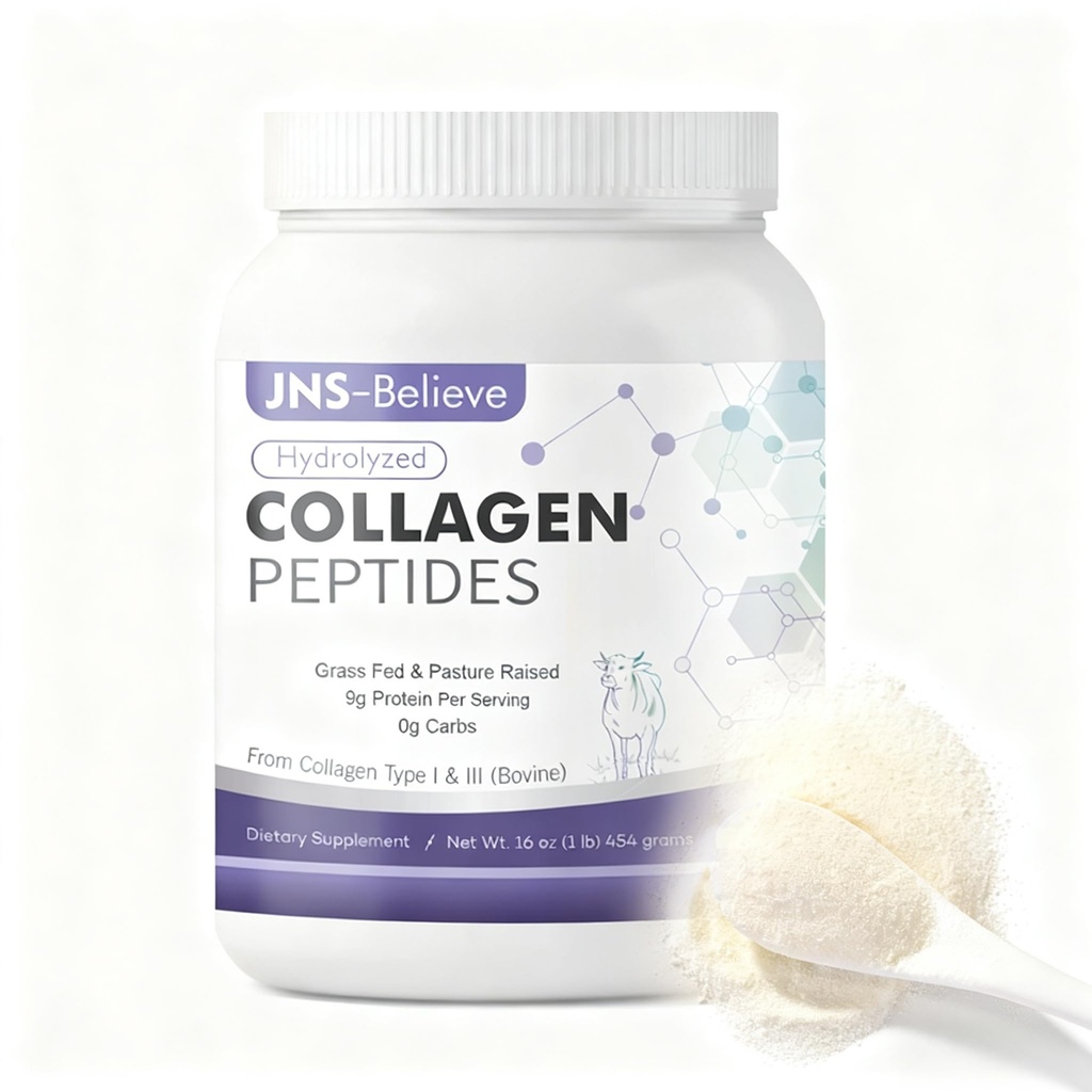 Collagen Peptides Powder for Skin, Hair and Nails, Bovine Hydrolyzed Collagen Peptides for Women and Men, Unflavored Protein Supplements, 16 oz, 45 Servings
