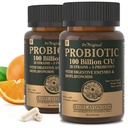 Probiotika mit Präbiotika für Männer und Frauen - 35 Strains Organic Probiotic 100 Billion CFU für Gut & Digestive Gesundheit, Vegan Acidophilus Probiotics Supplement, Non-GMO Raw Probiotic 120 Caps