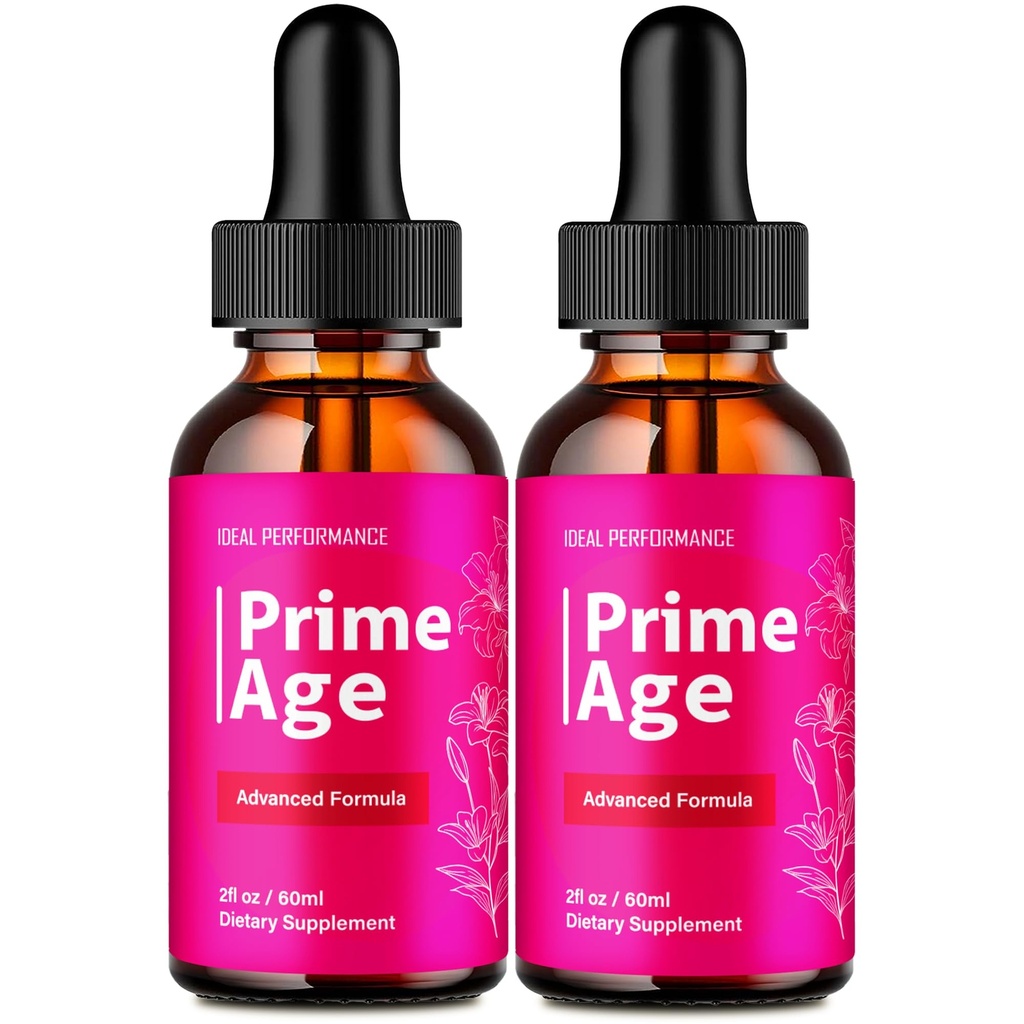 Prime Age Drops, Official PrimeAge Liquid Supplement Beauty Skin Drops for Radiance, Youthful & Healthy Glow - Maximum Strength, All Natural Ingredients Prime Age Beauty Formula Reviews (2 Pack)