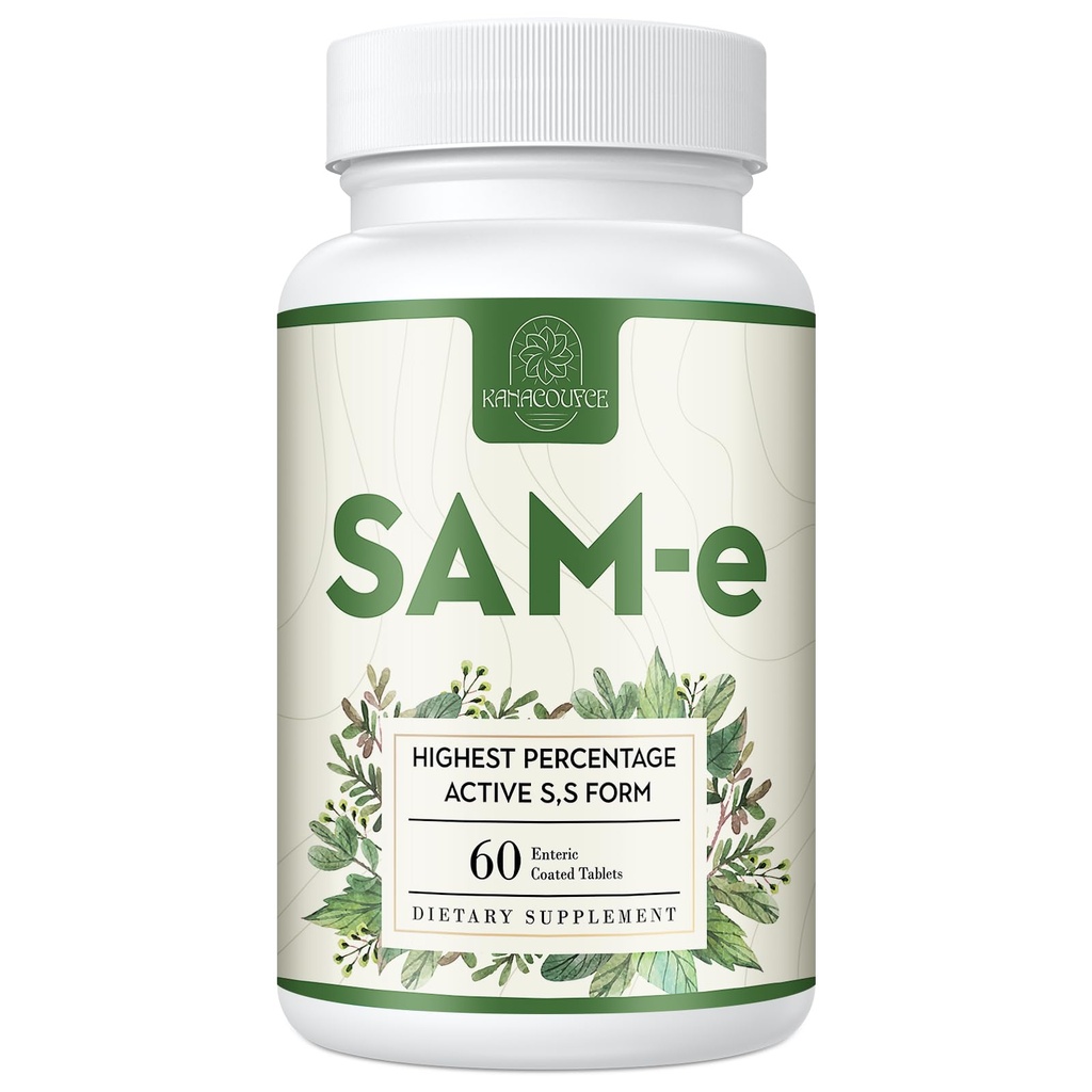 1100mg SAM-e (S-Adenosyl-L-Methionine), SAM e Supplement for Mood, Joint & Liver, Highest Concentration of Active S,S Form Same, Vegan, 60 Tablets, 60 Days Supply