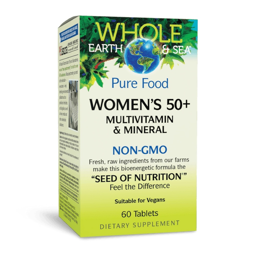 Natürliche Faktoren Ganze Erde und Meer Frauen 50+ Multivitamin & Mineral, 1 Servieren Enthält Ernährung entspricht 1⁄2 lb von Veggies, 60 Tabletten