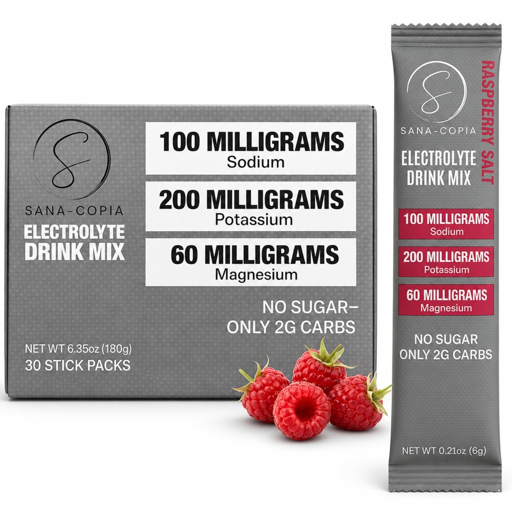 Electrolyte Drink Mix – Zero Sugar, Raspberry Flavor, 30 Single-Serve Hydration Packets, Sugar-Free Hydration Powder with Electrolytes & Minerals (30 Packets, Raspberry)