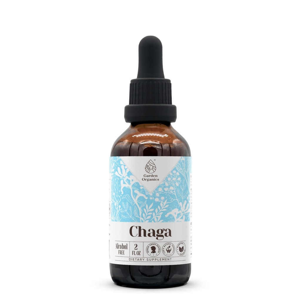 Chaga Alcohol-Free Natural Tincture Extract, Immune System Booster, Liquid Drops Made from 100% Wildcrafted Chaga (Inonotus obliquus) Dried Mushroom (2 fl oz)