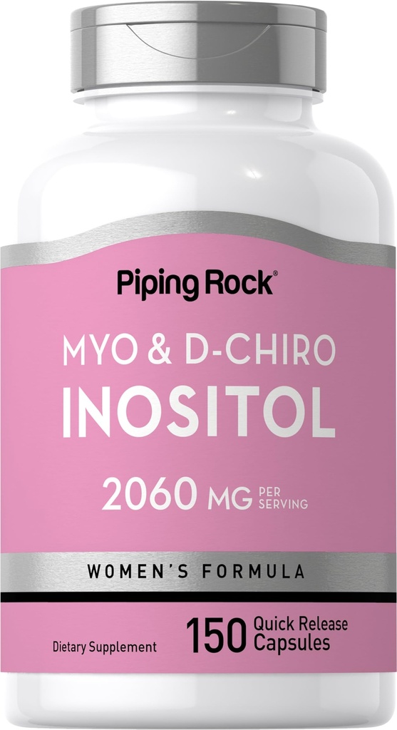 Piping Rock Myo-Inositol & D-Chiro Inositol Supplement | 150 Capsules | Complex Formula for Women | Non-GMO, Gluten Free