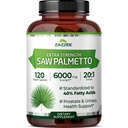 Zazze Extra Strength Saw Palmetto 20:1 Extrakt, 6000 mg Stärke, 40% Fettsäuren, 120 Vegan Kapseln, 4 Monate Versorgung, Konzentriert und standardisiert 20X Extrakt, Non-GMO, All-Natural, Made in USA