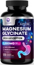 Magnesium Glycinate 500mg Kapseln - Pure & Chelat für Max Absorption - Unterstützt Muskel, Nerve & Herz Gesundheit, Schlafunterstützung - Beste Magnesium Pillen Ergänzung für Ganzkörperunterstützung - 120 Kapseln