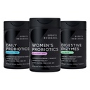 Sportforschung Alle Vegan: Tägliche Probiotika mit Präbiotika (60 Billion CFU), Verdauungsenzyme mit Probiotics & Ginger (Plant Based) & Frauen Probiotika mit Präbiotika (65 Billion CFU)