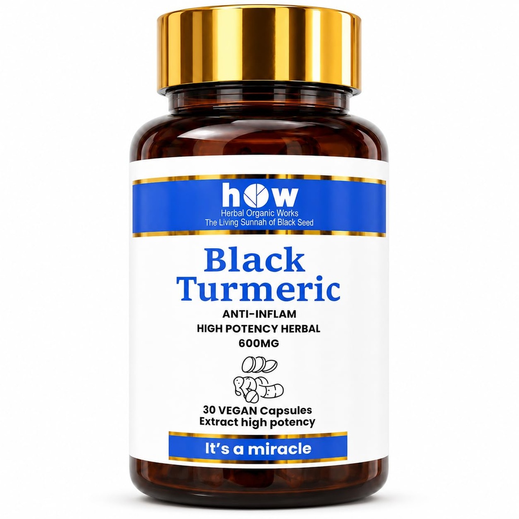 Black Turmeric Capsules Natural Herbal Supplement with Antioxidant Support | Helps Maintain Calm, Comfort & Daily Wellness | 30 Plant-Based Capsules