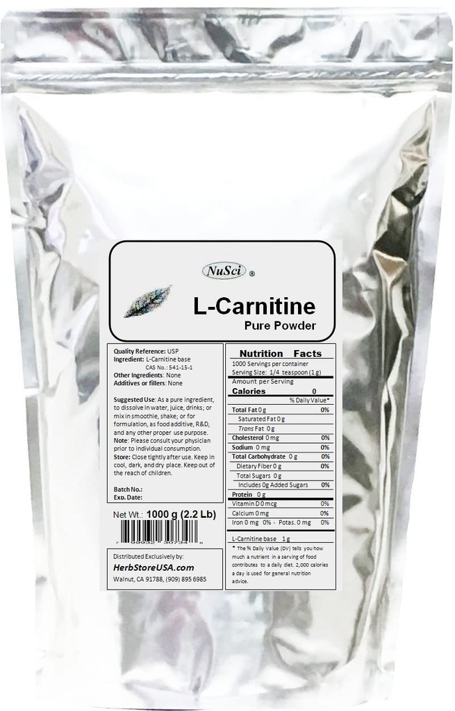 L-Carnitine Pure Powder Energy (1000g (2.2 Lb))