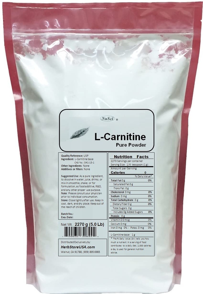 L-Carnitine Pure Powder Energy (2270g (5.0 Lb))