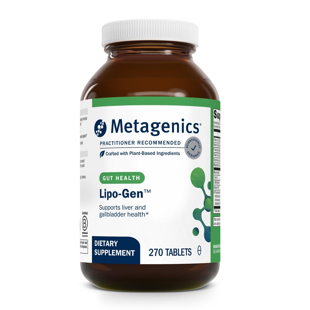 Metagenics Lipo-Gen Lipotropic Liver & Gallbladder Support, 270 Tablets | Lipotropic Liver and Gallbladder Support, with Vitamin B12, Choline, Inositol and Artichoke Extract, Supports Fat Metabolism