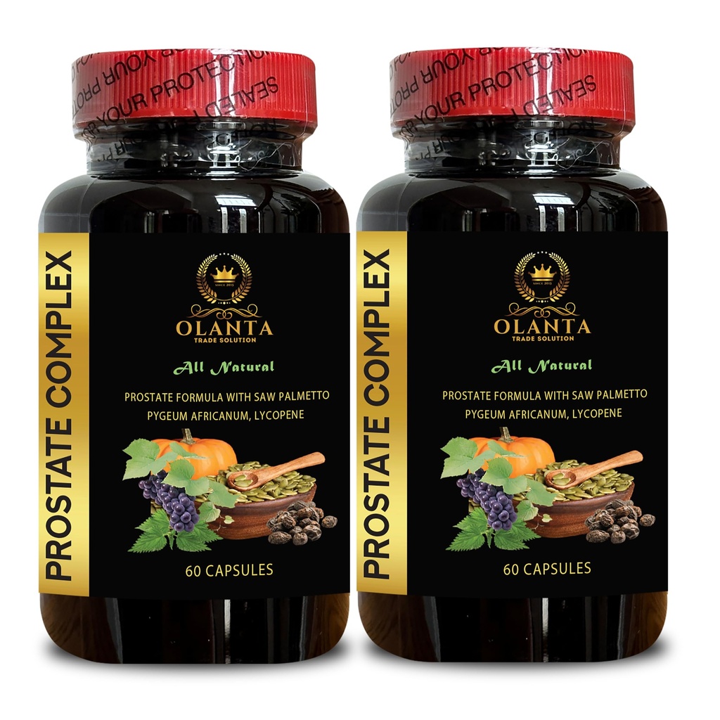 Prostate Support Complex - Herbal Prostate Support, Support Prostate Health Supplements for Men & Reduce Urination Pygeum, Pumpkin Seed Extract - 2 Bottles 120 Capsules