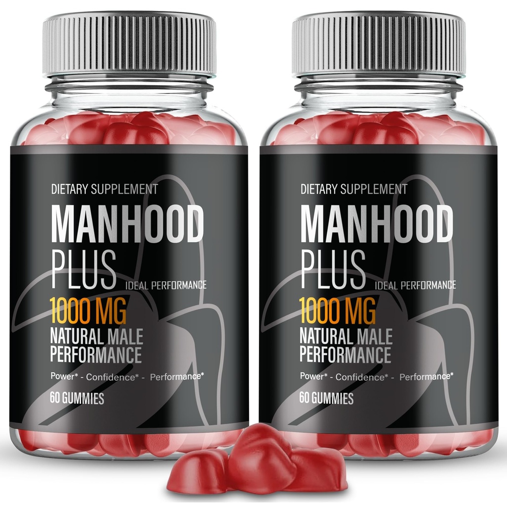 Manhood Plus Gummies, Official Man Hood Plus Supplement Gummies - Maximum Strength Performance, All Natural Support Overall Health & Wellness, ManhoodPlus Advanced Support Gummy Reviews (2 Pack)