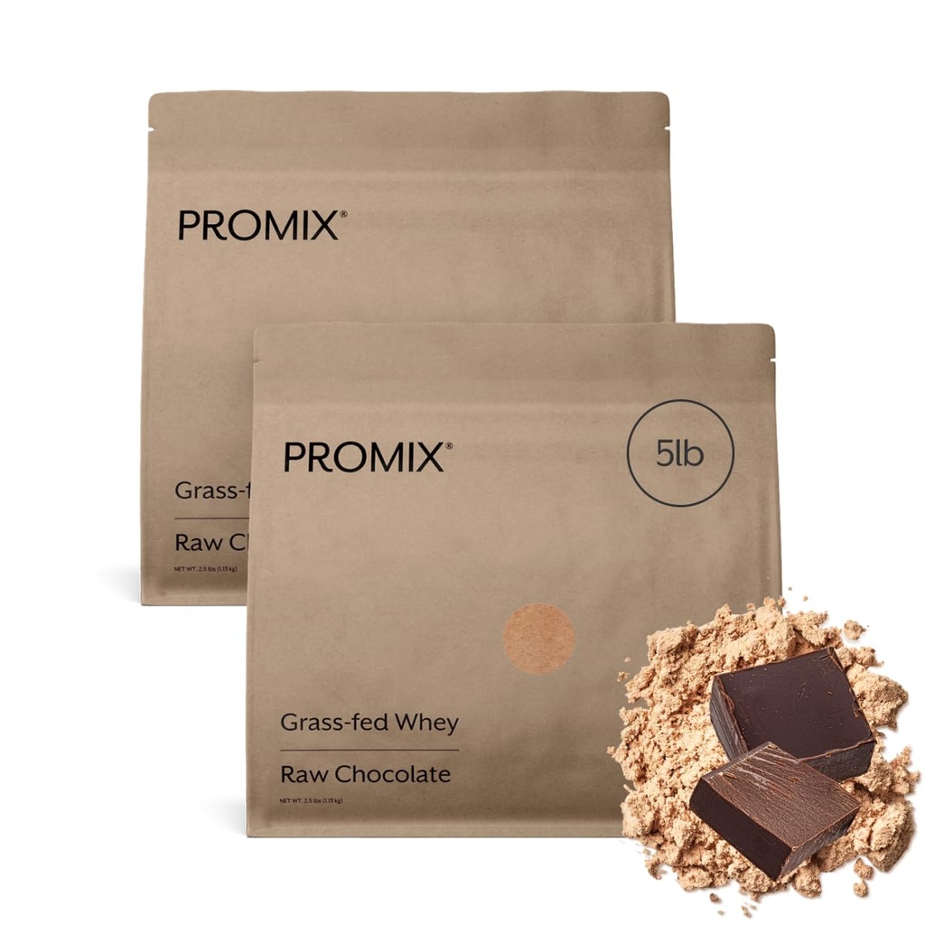 ProMix Nutrition Whey Protein Powder, Raw Chocolate - 5 Pound | Grass-Fed Whey Protein Powder for Post-Workout Muscle Recovery, Lean Growth & Daily Protein Nutrition Support