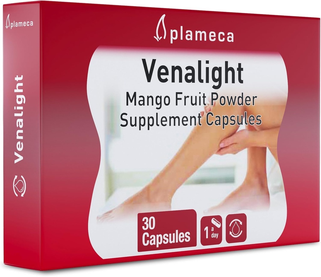 Plameca Venalight Venalight Vein Unterstützung & Blut Zirkulation Supplement – Boost Microcirculation in 6 Stunden – Pferdekastanie, Fleischer Broom für Spider Veins, Leg Health & Restless Leg Relief - 30 CT