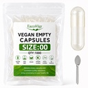 Size 00 Vegan Empty Capsules, 1000 Count Veggie Empty Pill Capsules | Clear size 00 Vegan empty capsules, Vegetarian empty pill capsules size 00, fill for homemade powders and supplement