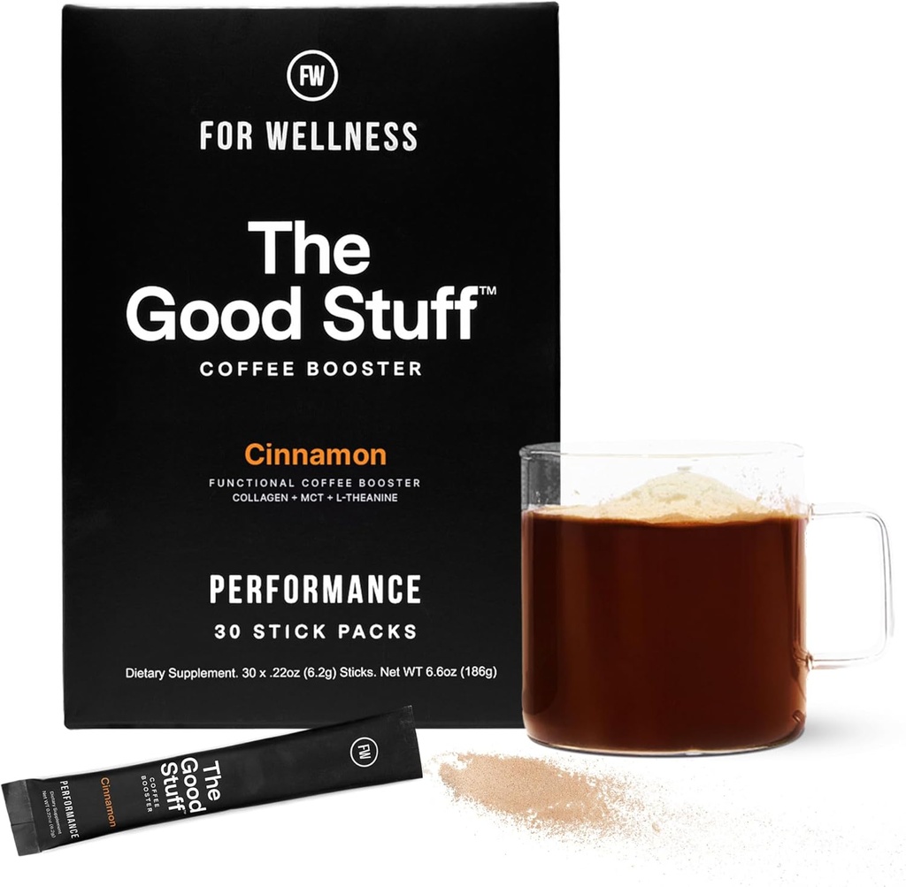 For Wellness The Good Stuff Performance – Coffee Booster | Collagen + MCT Powder Supplement with L-Theanine and Antioxidants for Jitter-Free Energy & Stamina | Non-Dairy, Keto-Friendly, 30 Servings