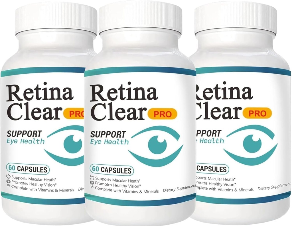 Retina Clear Pro Eye Supplement - Retina Clear for Eyes Capsules - Maximum Strength, Advanced Formula All Natural Visual Wellness, Eye Fatigue Relief & Focus（3PCS A