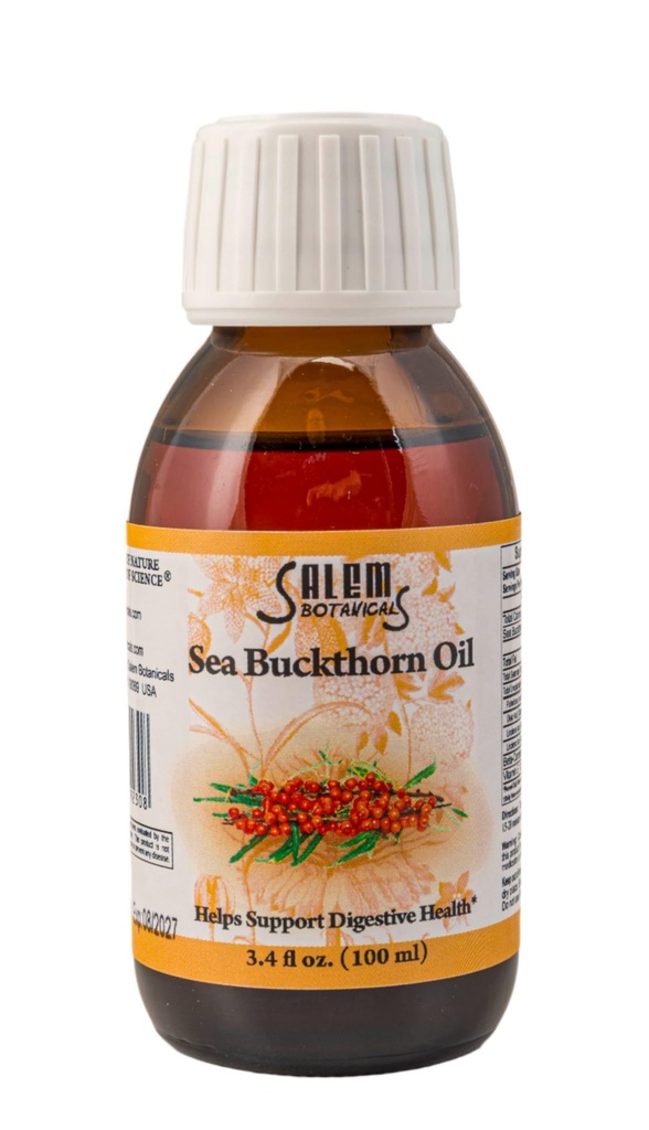 Salem Botanicals - Sea Buckthorn Oil - 3.4 fl oz (100 ml) - Digestive Health Supplement with Omega Fatty Acids & Antioxidants for Digestive Comfort & Daily Wellness