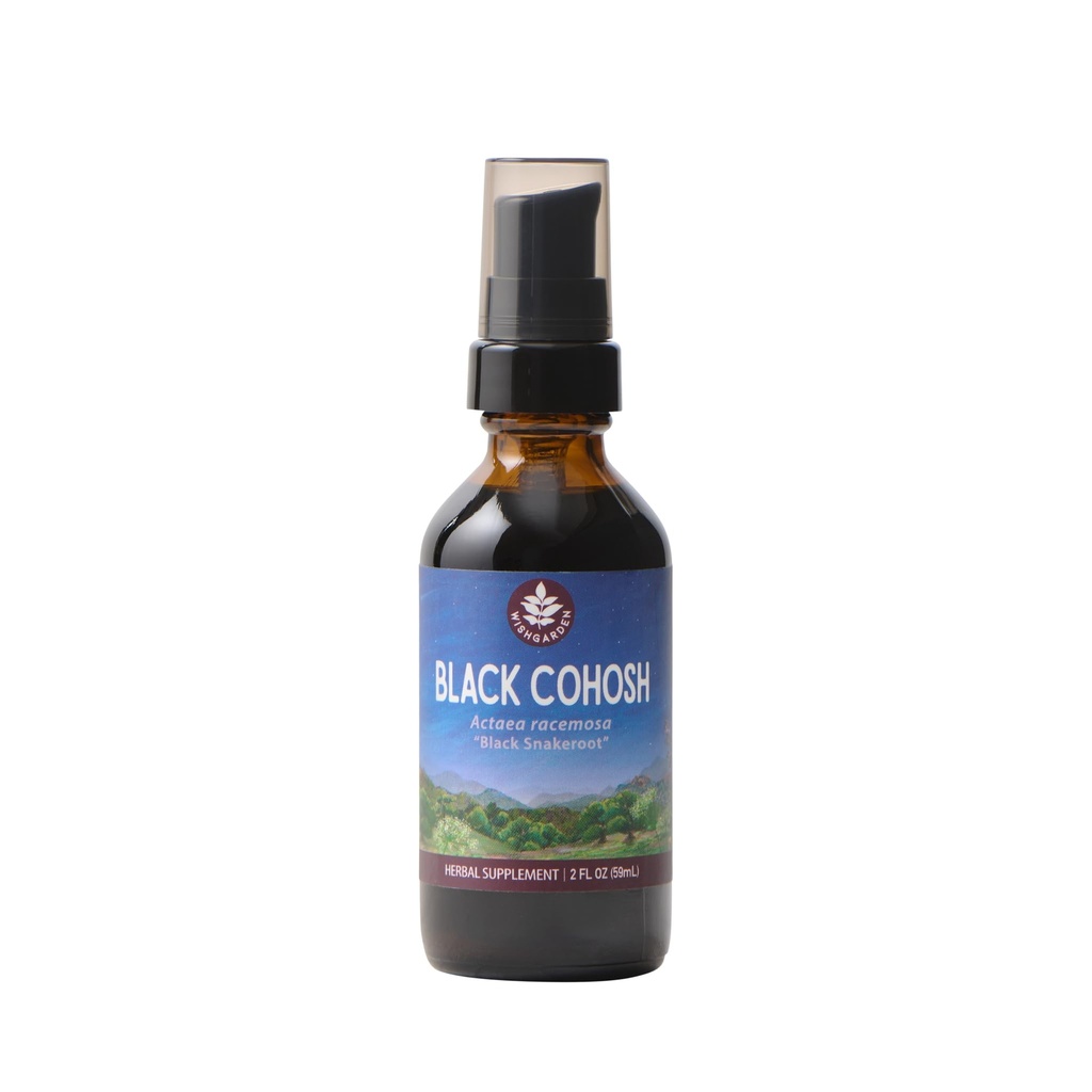 WishGarden Herbs Black Cohosh Root Tincture, Hot Flash Support, 2oz | Night Sweat Relief, Hormone Balance, Perimenopause Support, Gluten-Free, Vegan