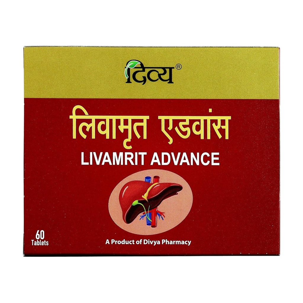 Patanjali Livamrit Advance Liver Support Tablets, 60 Count, Natural Flavor