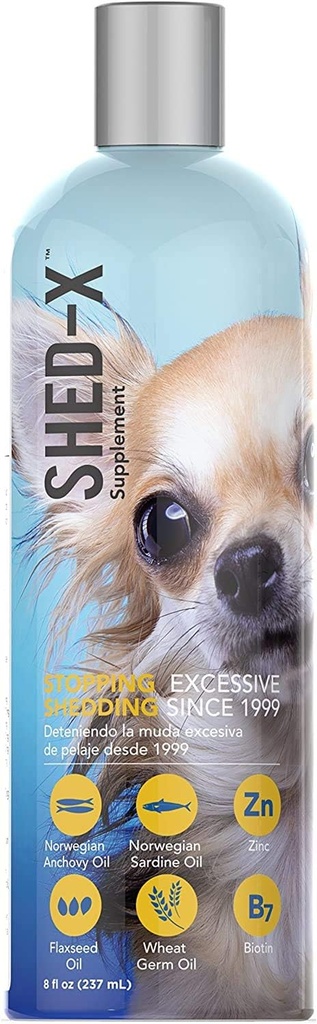 Shed-X Liquid Dog Supplement, 8oz – 100% natürlich – Hilft Hund Shedding, Fischöl für Hunde unterstützt Haut und Mantel, Hundeöl für Lebensmittel mit essentiellen Fettsäuren, Vitaminen und Mineralien