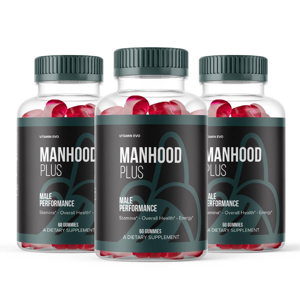 (3 Pack) Manhood Plus Gummies, Official Manhood Plus for Overall Wellness Support Advanced Formula 1000MG Gummy, Manhood Plus All Natural Supplement Maximum Energy and Management (180 Gummies)