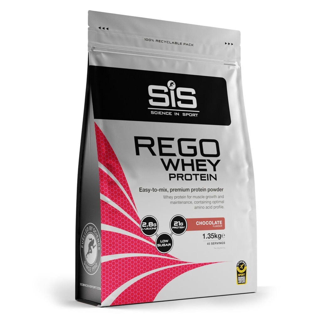 SiS REGO Whey Powder - Whey Protein Powder for Muscle Support in Elite Athletes - 22g Protein - 2.8g L-Leucine - Sports Nutrition - Chocolate Flavor - 48oz
