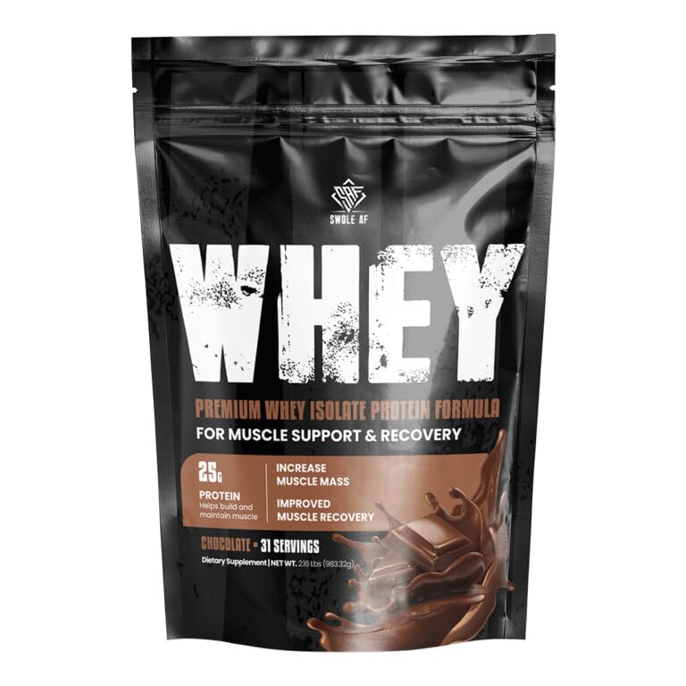 Swole AF Whey Isolate Protein Formula Powder | for Muscle Support & Recovery | Dietary Supplement | 25G Protein 31 Servings | Chocolate