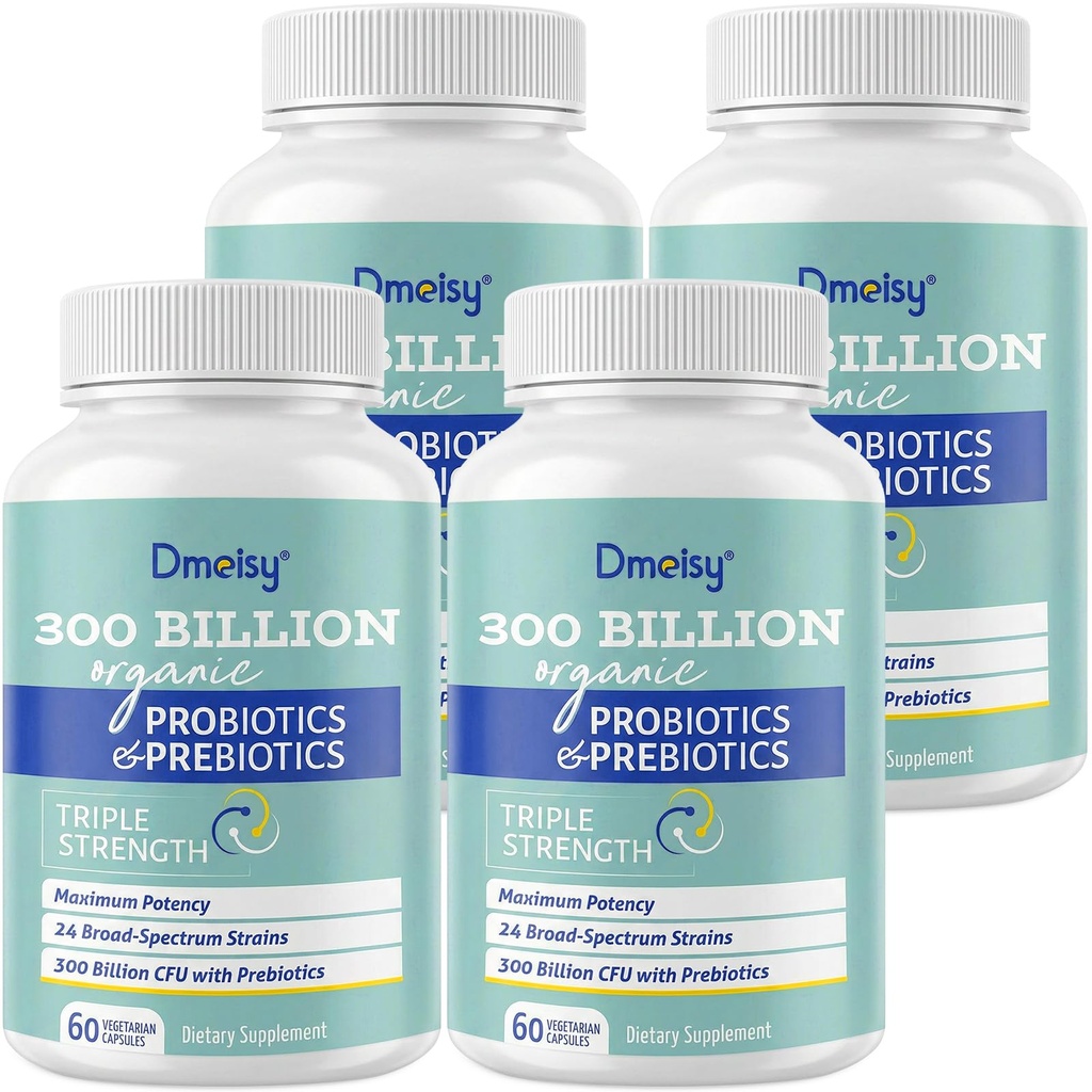Probiotika für Frauen und Männer, 300 Billion CFU 24 Strains Probiotics + 15 Bio Kräuter Präbiotika Mischung, Regal Stable Gut Health Supplement für Verdauungs-Impfstoff & Ganzkörper-Gesundheit, 8 Monate Versorgung