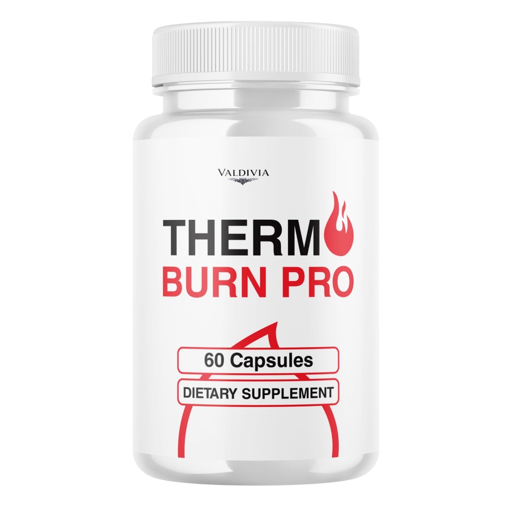 Valdivia ThermoBurn Pro Capsules - Official Thermo Burn Pro Supplement, Premium Formula, Natural Vitamins for Health & Wellness - 60 Capsules for 1 Month