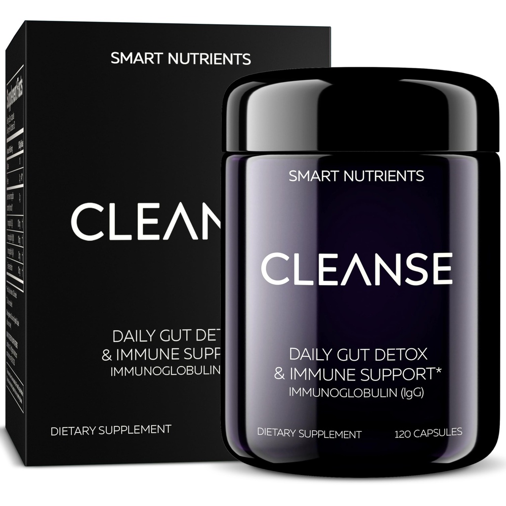 CLEANSE LTD IgG Dairy-Free Colostrum | 120 Capsules | 30 Day Supply, 1-Pack | 50.5% IgG Potent Concentrated Immune Support | Daily Gut Health Detox, Energy, Prebiotics, Digestive Support