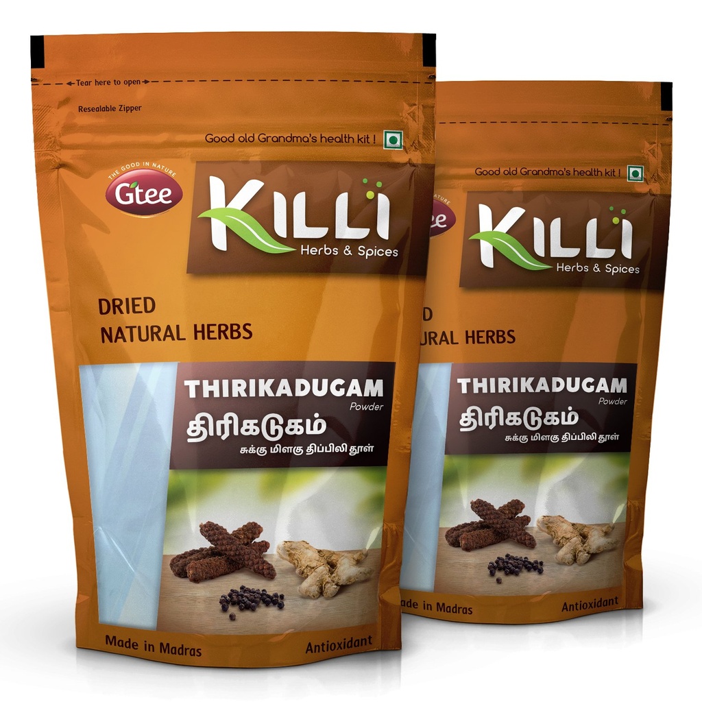KILLI Thirikadugam | Trikatu | Thirukaduga Powder, 100g (Pack of 2)