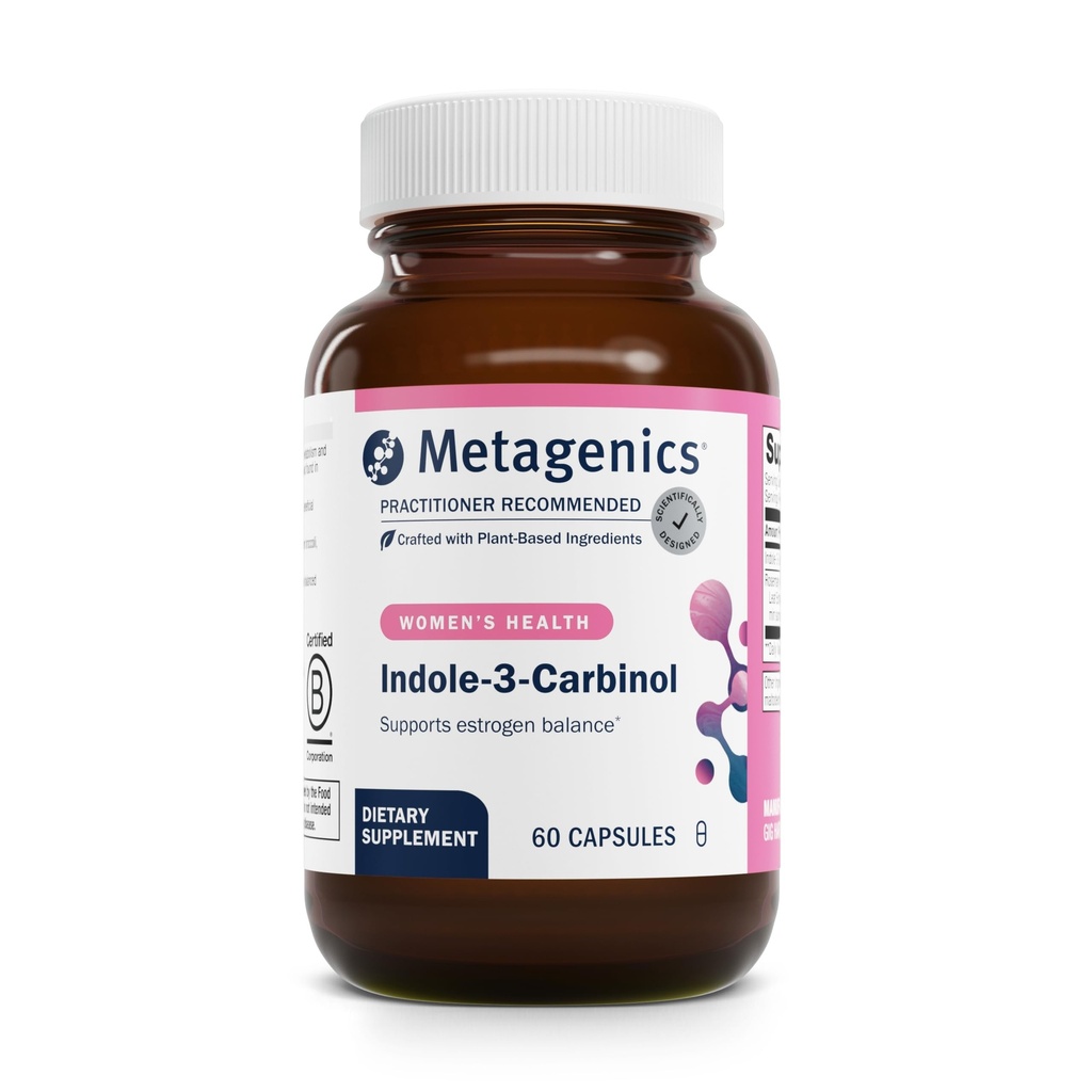 Metagenics Meta Indole-3-Carbinol Supplement - Unterstützt Estrogen Hormon Balance, Antioxidant & Liver Gesundheit* - Non-GMO, Glutenfrei, Vegan - GMP zertifizierte Einrichtung - 60 Kapseln