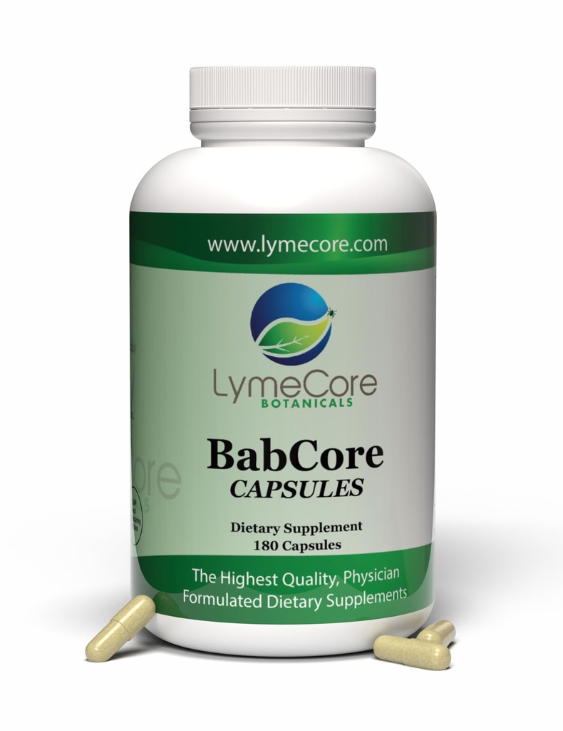 LymeCore Babcore Capsules - Triple-Herb Blend with Artemisia Annua, SIDA Acuta & Salvia Miltiorrhiza - Immune System Booster, Circulation & Energy Balance – Non-GMO, Gluten-Free - 180 Capsules