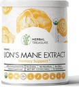 Organic Lions Mane, Non-GMO and Gluten-Free Lions Mane, Neuronal Growth and Immune System, Mushroom Powder for Memory Support, Concentration, Clarity, Creativity and Mood-50 Serving