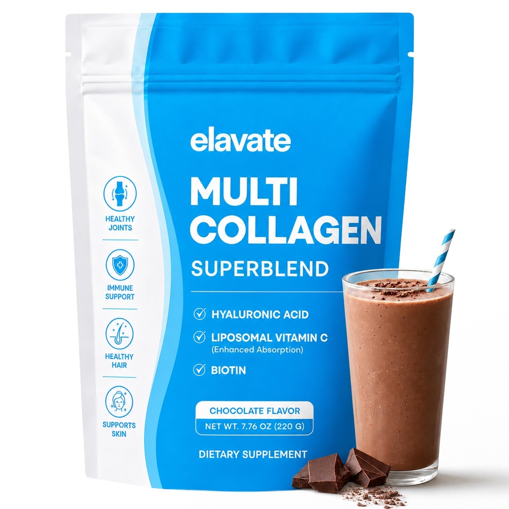 Elevate Collagen for Women – Collagen Peptides Powder for Women – Skin, Hair, Nails & Joint Support – Multi Collagen Powder with Hyaluronic Acid, Biotin & Vitamin C – Non-GMO, Sugar Free, 220g