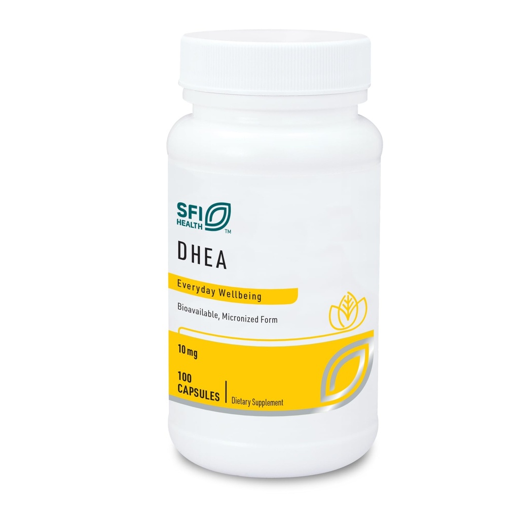 SFI Health Klaire Labs DHEA 10mg - Dehydroepiandrosterone Abgeleitet von Wild Yam - Micronized for Superior Absorption - Soy-Free, Allergiker Beilage für Herren & Frauen (100 Kapseln)