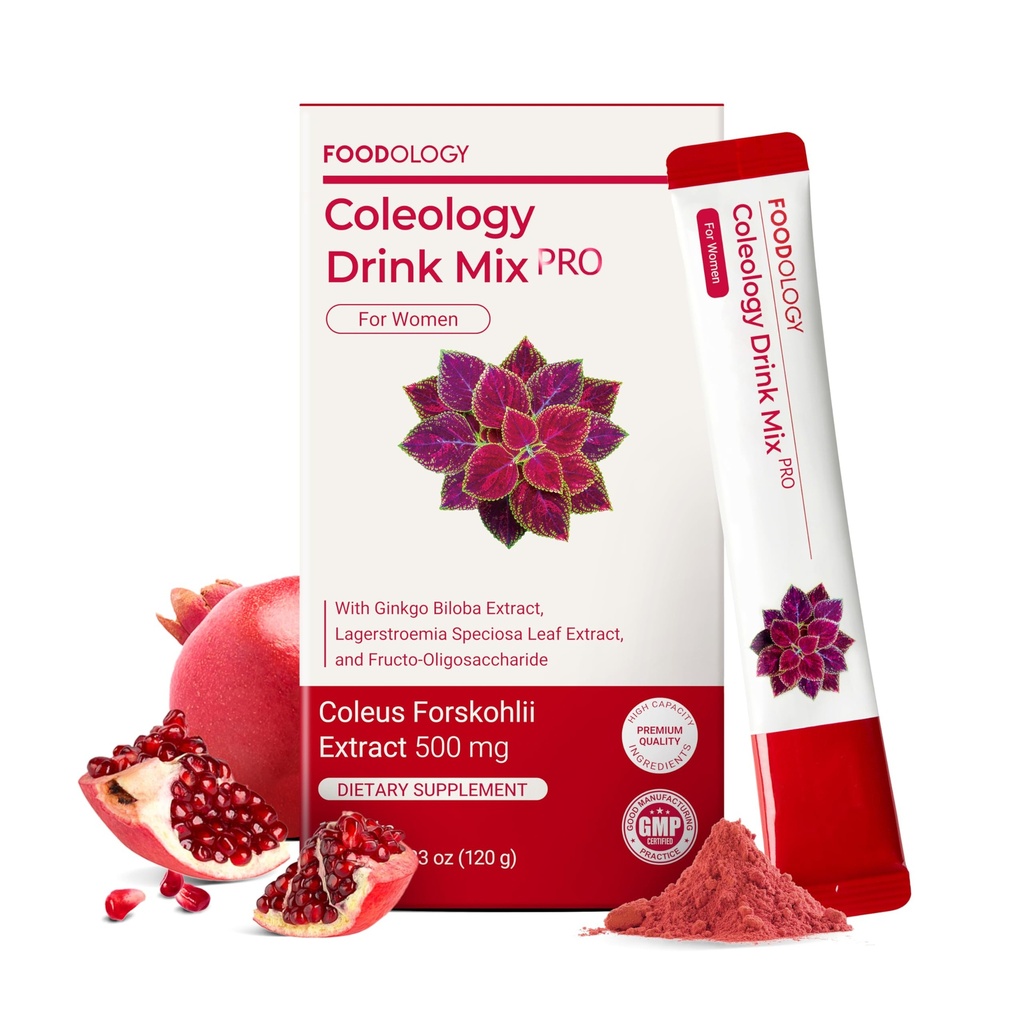 FOODOLOGY Coleology Drink Mix PRO | 3,000mg Prebiotic Fiber & Metabolism Support | Daily Pomegranate Stick Powder for Gut Health & Weight Management | 15 Sticks