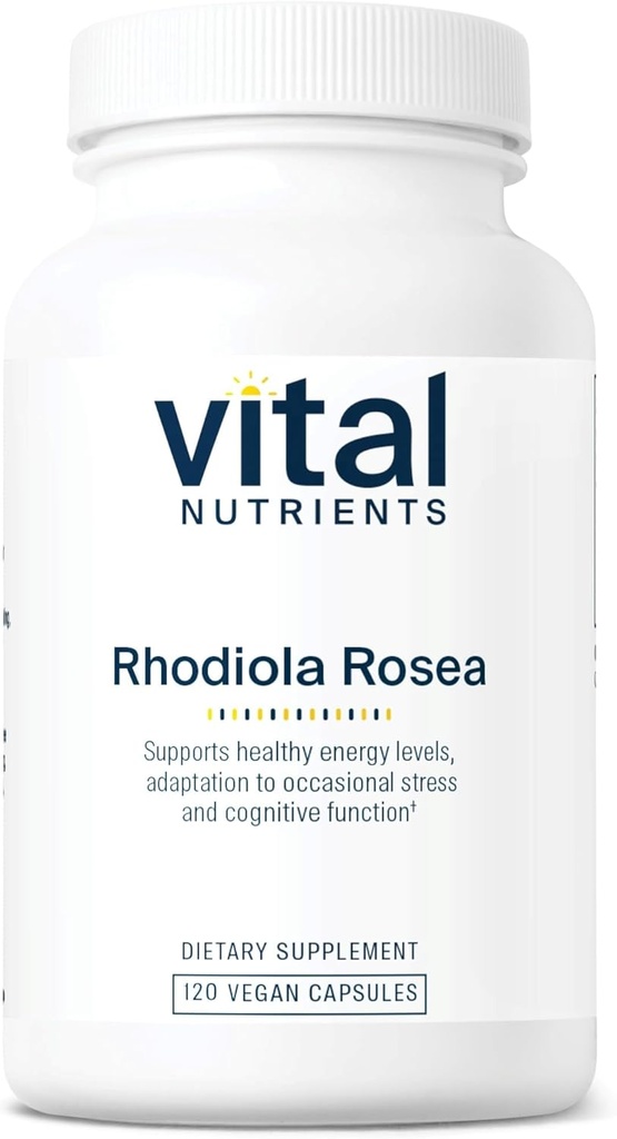Vital Nährstoffe Rhodiola Rosea | Rhodiola Ergänzung für gesunde Energie, Gedächtnis und Stress Unterstützung | Gluten, Dairy, Soy Free | Non-GMO | 120 Kapseln