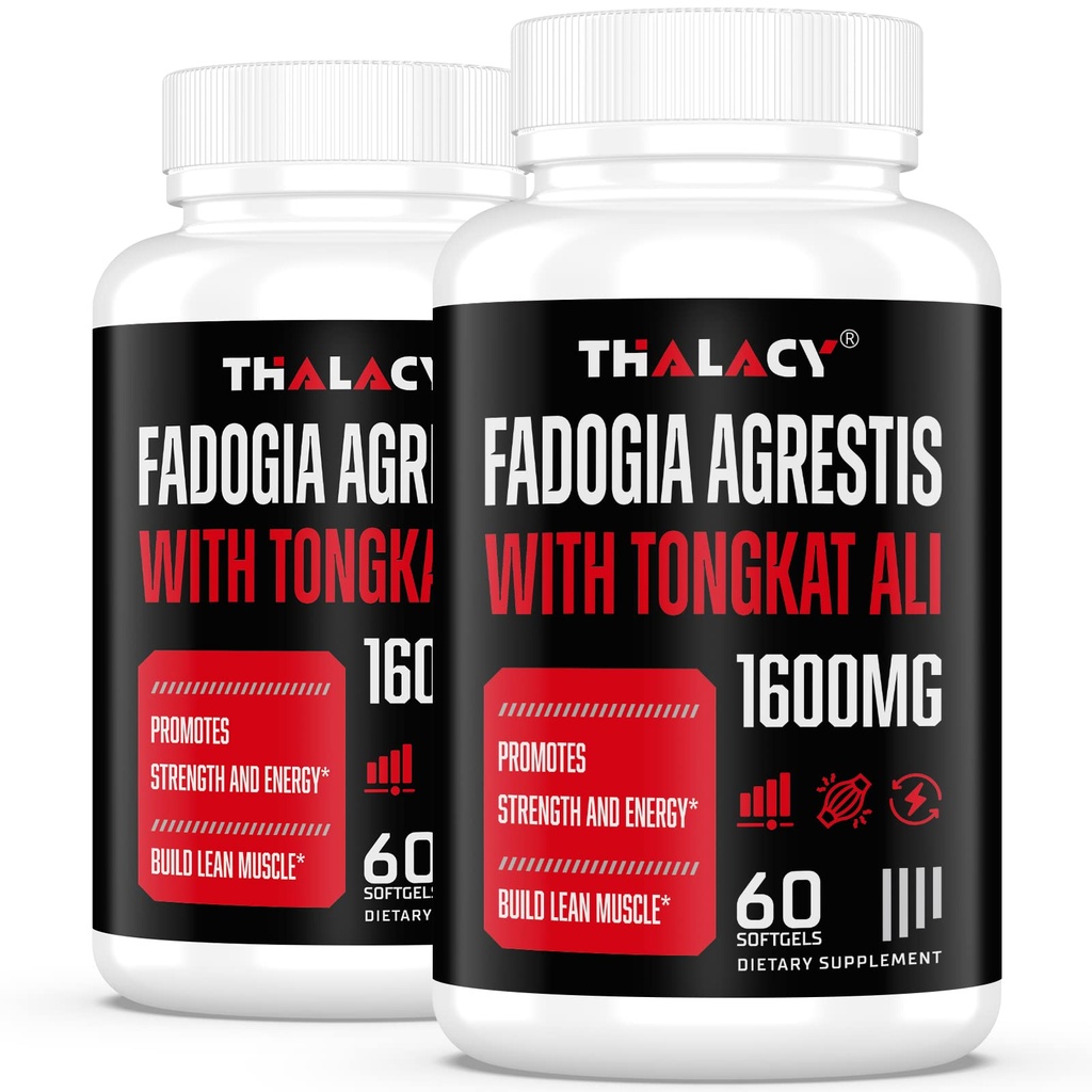 1600mg Fadogia Agrestis Tongkat Ali Supplement, Fadogia Agrestis Extrakt für Männer mit Ashwagandha - Maximale Stärke, 120 Softgels